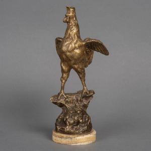 Sculpture - The Rooster , Oscar Ruffoni (1874-1946) - Bronze
