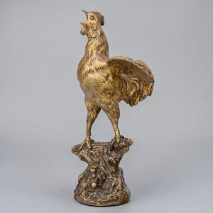 Sculpture - Le Coq , Oscar Ruffoni (1874-1946) - Bronze