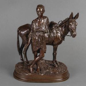 Groupe En Bronze , "L' Anier Du Caire" , Alfred Dubucand (1828-1894)