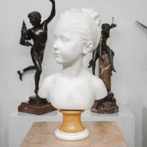Bust Of Mary - Louise Brongniart , Jean - Antoine Houdon (1741-1828) - Marble