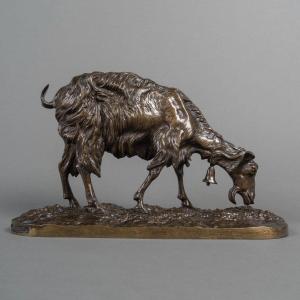Sculpture - Grazing Goat , Pierre - Jules Mene (1810-1879) - Bronze