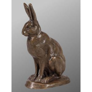 Sculpture - Le Lièvre , Antoine - Louis Barye (1795-1875) - Bronze
