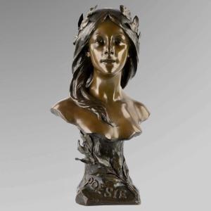 Sculpture - Poésie , Henri Godet (1863-1937) - Bronze