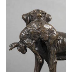 Sculpture - Setter Dog With Hare , Alfred Dubucand (1828 - 1894) - Bronze