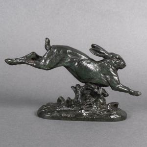 Sculpture - The Running Hare , Alfred Barye (1839-1882) - Bronze
