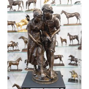 Sculpture - Allégorie De La Séduction , Jean Louis Grégoire (1840-1890) - Bronze 