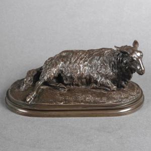 Sculpture - Reclining Sheep , Rosa Bonheur (1822-1899) - Bronze