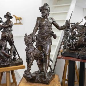 Sculpture - Le Chasseur Gaulois , Marcel Debut (1865-1933) - Bronze
