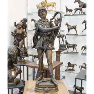 Sculpture - Le Barde , Jean-Didier Debut (1824-1893) - Bronze 