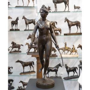 Sculpture - Diana The Huntress , Jean – Antoine Houdon (1741-1828) - Bronze