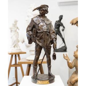 Sculpture - Escholier du XIVe siècle , Émile Louis Picault (1833-1922) - Bronze