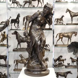 Sculpture - Listening , Mathurin Moreau (1822–1912) - Bronze