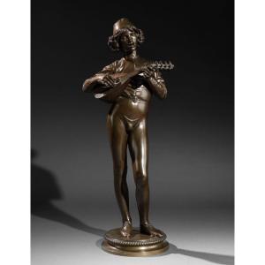 Sculpture - The Florentine Singer , Paul Dubois (1829–1905) / F. Barbedienne Foundry – Bronze