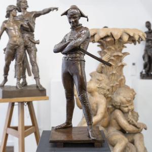 Sculpture - Arlequin , René De Saint-Marceaux (1845-1915) / F.Barbedienne Fondeur - Bronze