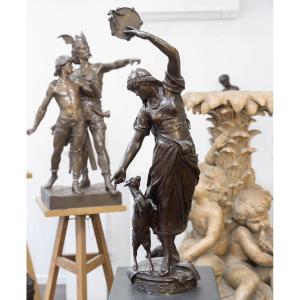 Sculpture - Esmeralda , Eugène Marioton (1854-1933) - Bronze  
