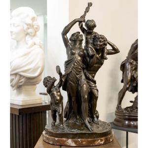 Bronze Sculpture , The Triumph Of Bacchus , Claude Michel Known As Clodion (1738–1814)