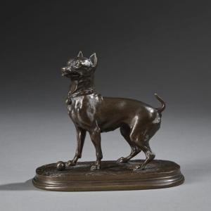 Sculpture - La Chienne LUTINE , Pierre - Jules Mêne (1810-1879) - Bronze