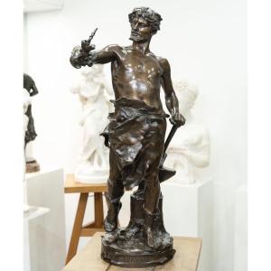 SCULPTURE - LE TRAVAIL , EUGÈNE MARIOTON (1857-1933) - BRONZE