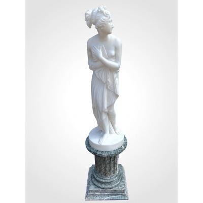 Sculpture - Venus Italica Ou Vénus Sortant Du Bain Par Antonio Canova ( 1757-1822) - Marbre