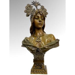 Sculpture - Salammbô Par Emmanuel Villanis (1858 - 1914) - Bronze