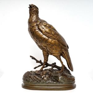 Sculpture - Perdrix Par Alfred Dubucand (1828 - 1894) - Bronze XIX ème Siècle 