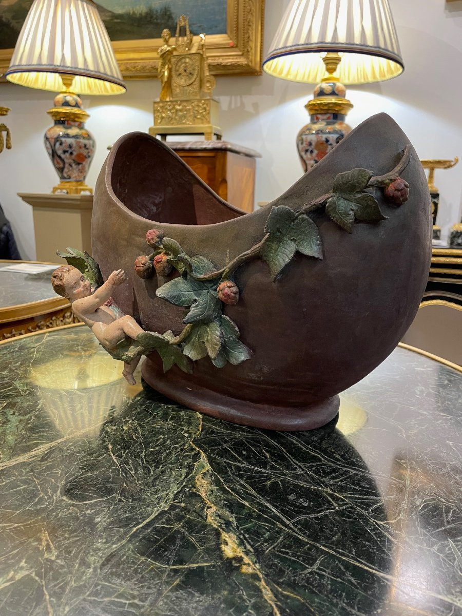 Pair Of Art Nouveau Vases And Planter-photo-4