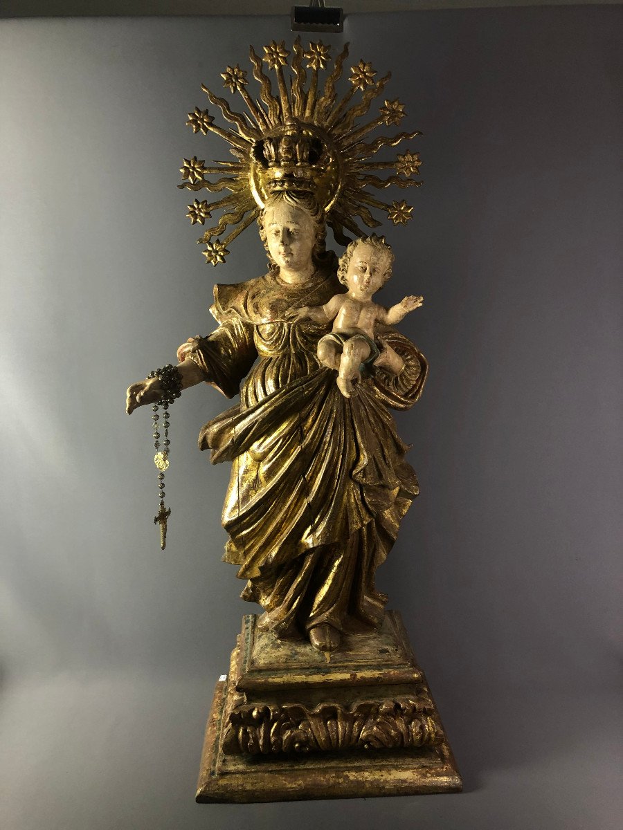 Vierge Du Rosaire ,espagne 18 Em -photo-8