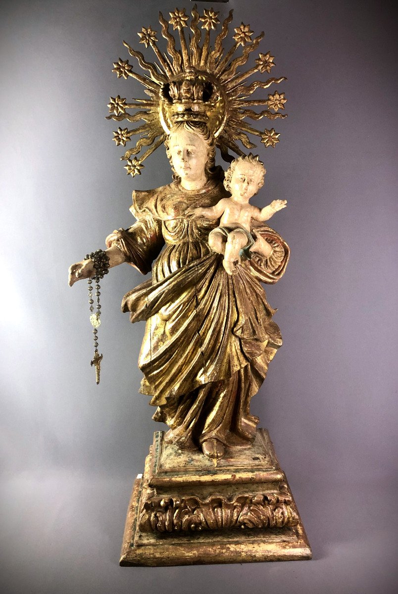 Vierge Du Rosaire ,espagne 18 Em 