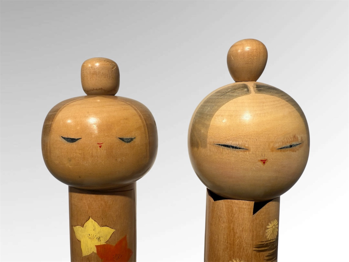 Two Sosaku Kokeshi From Sadao Kishi ,japan-photo-2
