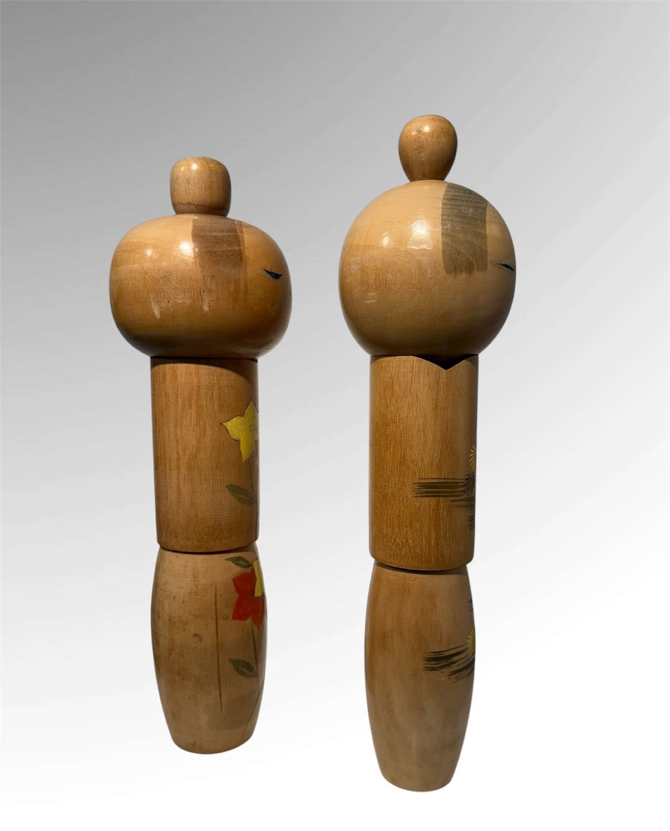 Two Sosaku Kokeshi From Sadao Kishi ,japan-photo-3