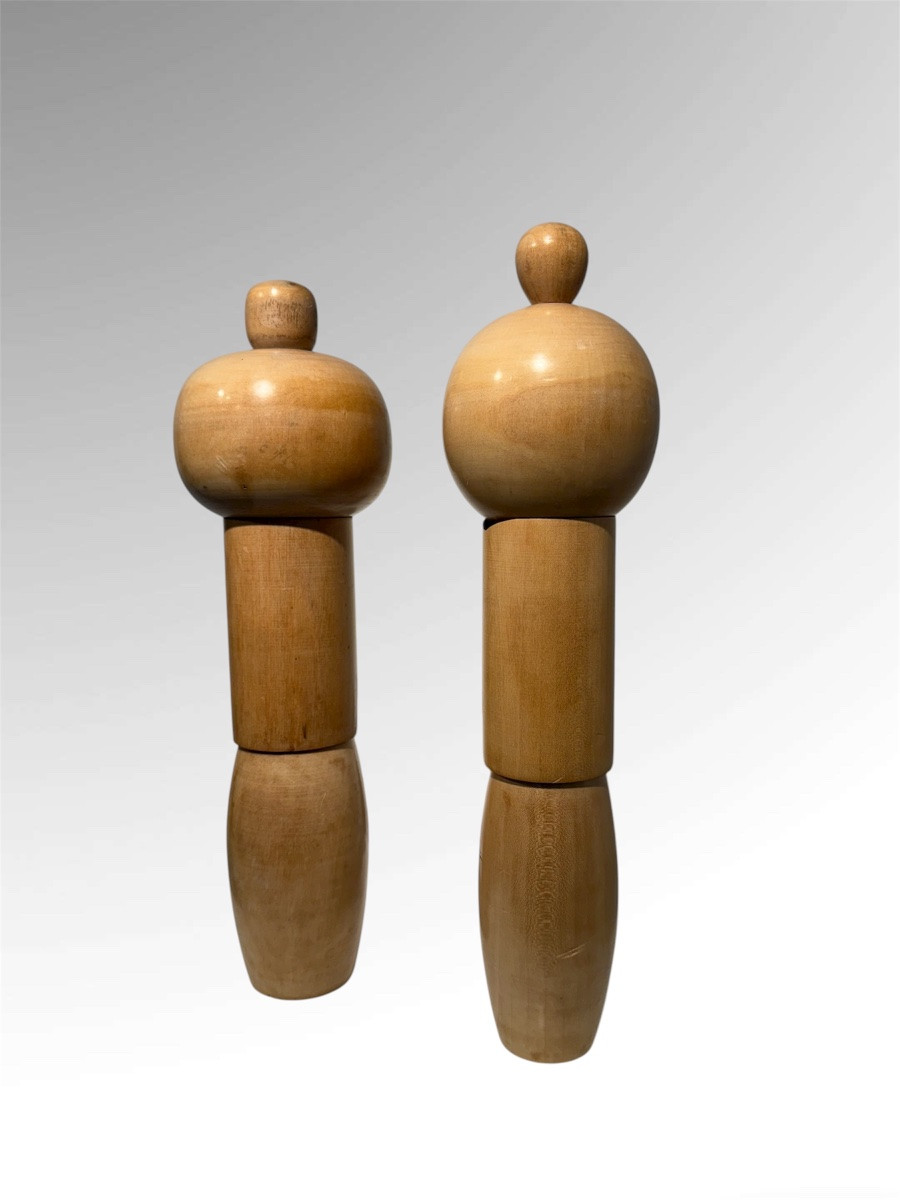 Two Sosaku Kokeshi From Sadao Kishi ,japan-photo-2