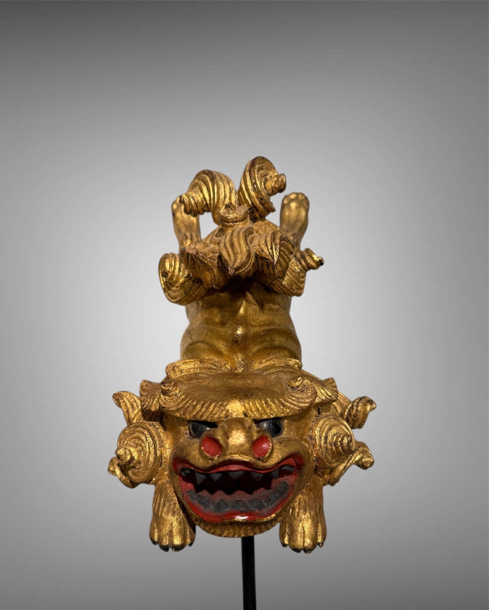 grand maedate  shishi signé Yoshimishi Edo-photo-2