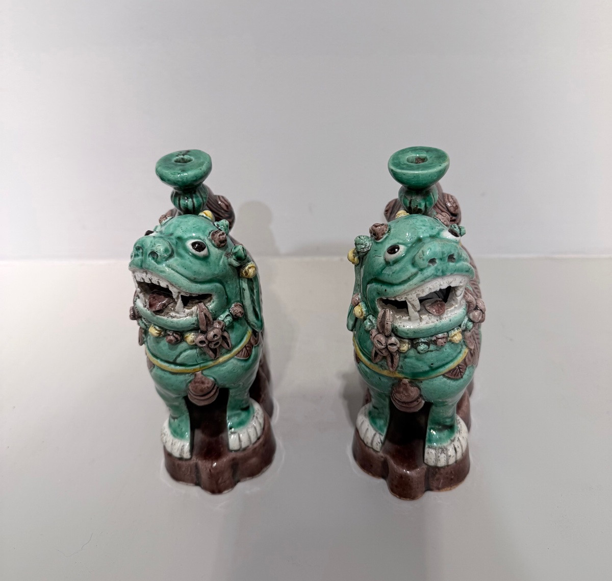 paire de chiens de fo porte encens Chine -photo-5