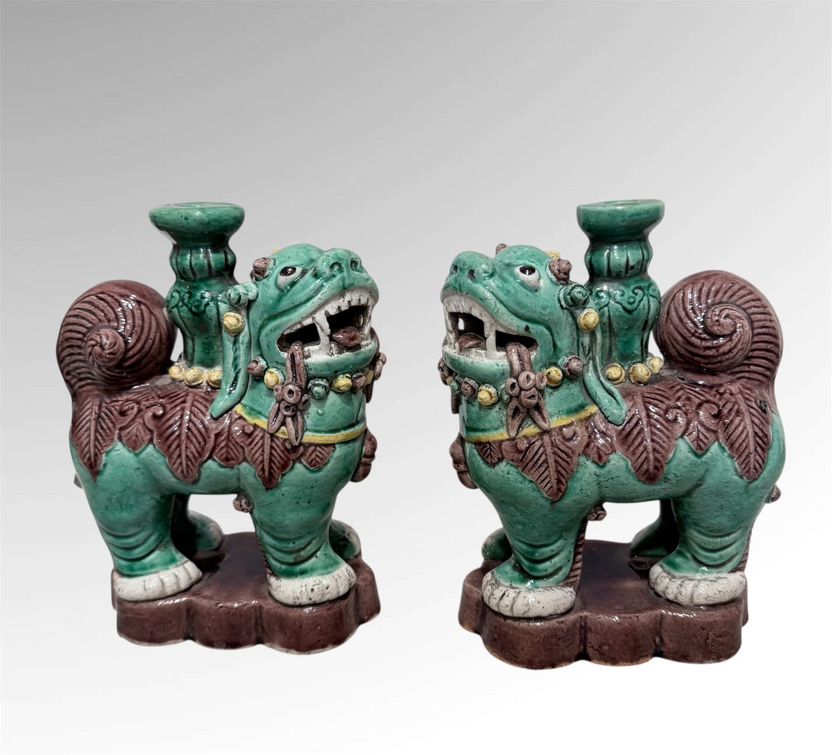 paire de chiens de fo porte encens Chine -photo-7