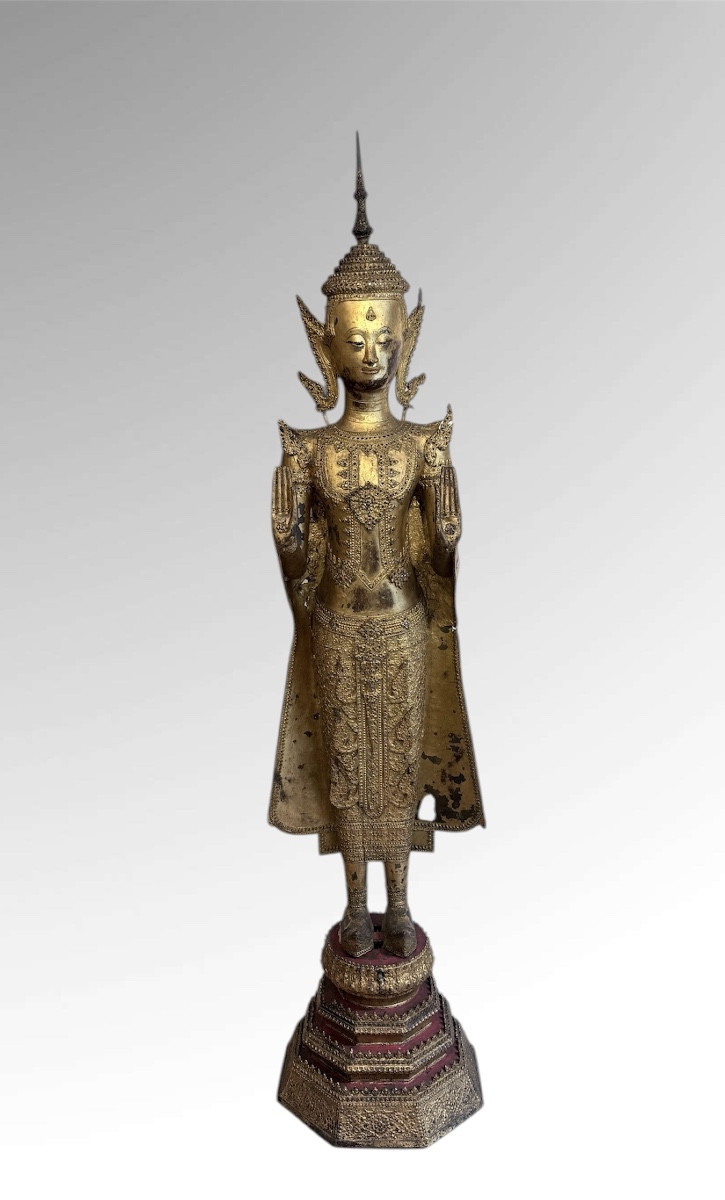 Large Bronze Buddha Statue Rattanakosin Style Thailand
