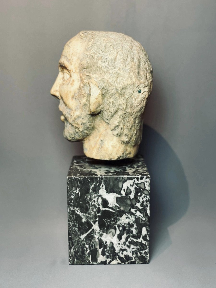 Italy  Man's Marble Head 19th Century-photo-1