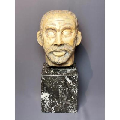 Italy  Man's Marble Head 19th Century