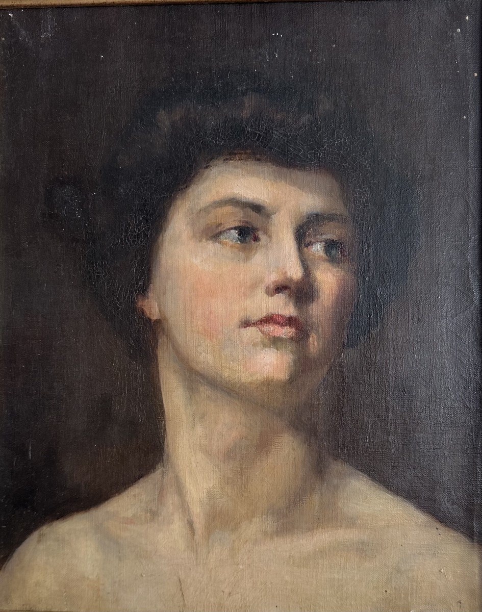 "ECOLE FRANCAISE XIXè s., Buste de jeune femme"