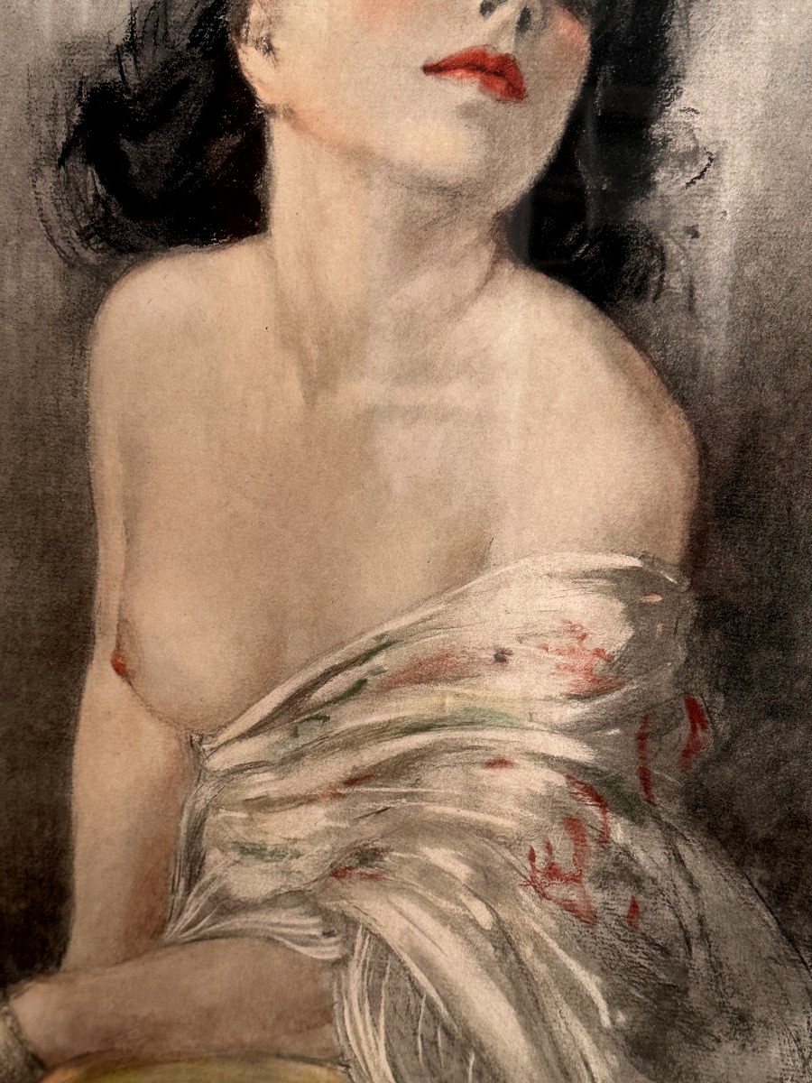 "Yves DIEŸ, Portrait de femme au sein dénudé"-photo-1