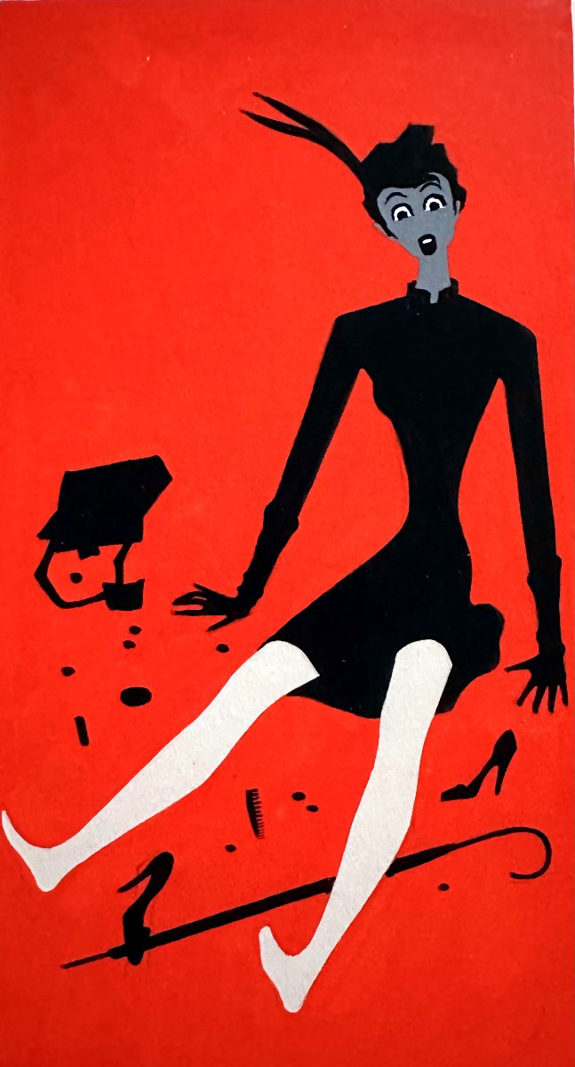 "Jean JACQUELIN, Trois Gouaches, Maquettes originales pour les Bas SCANDALE"-photo-5