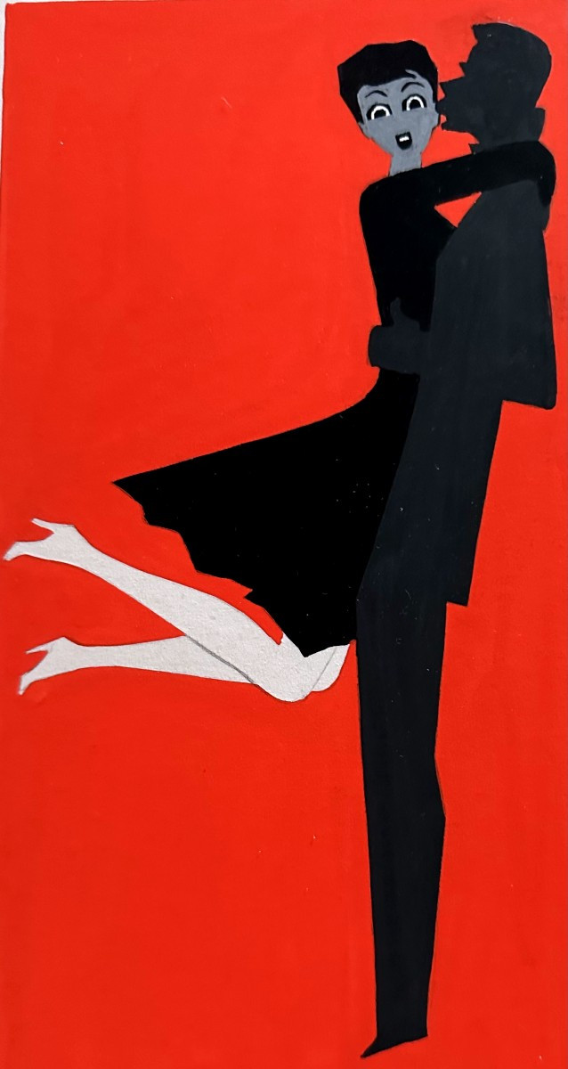 "Jean JACQUELIN, Trois Gouaches, Maquettes originales pour les Bas SCANDALE"-photo-6