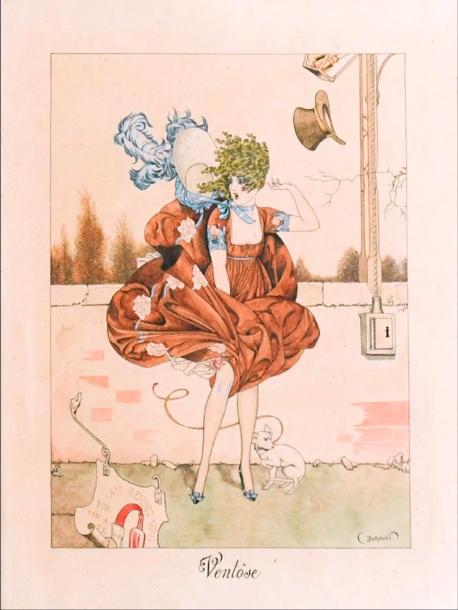 "DURIEUX, Aquarelle Ventôse"