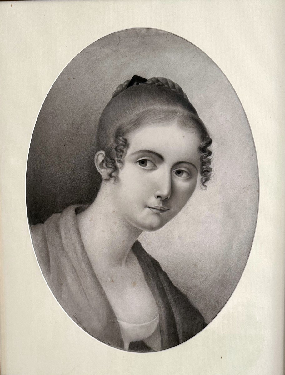 "elisa Roy, Portrait Of A Young Woman, Drawing"