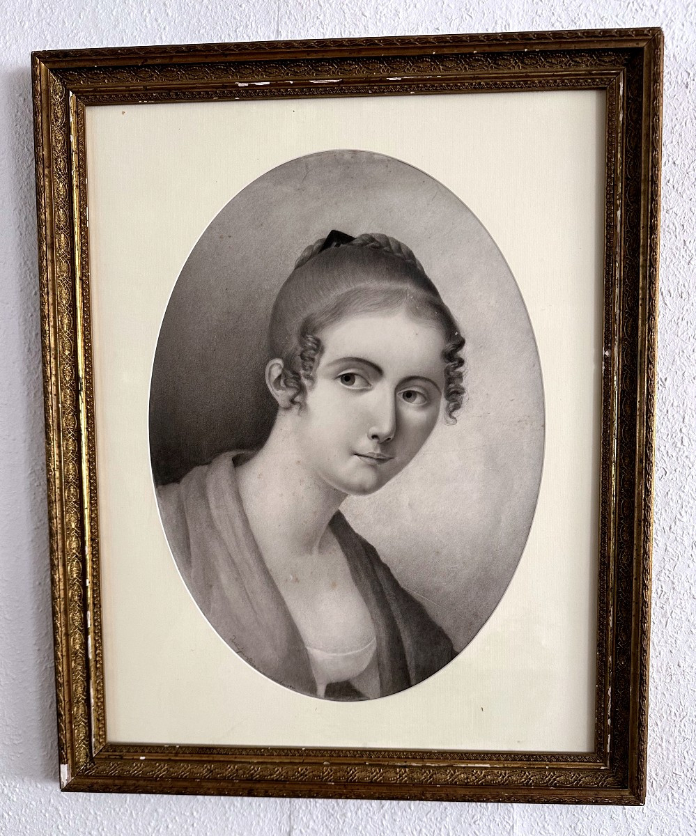 "elisa Roy, Portrait Of A Young Woman, Drawing"