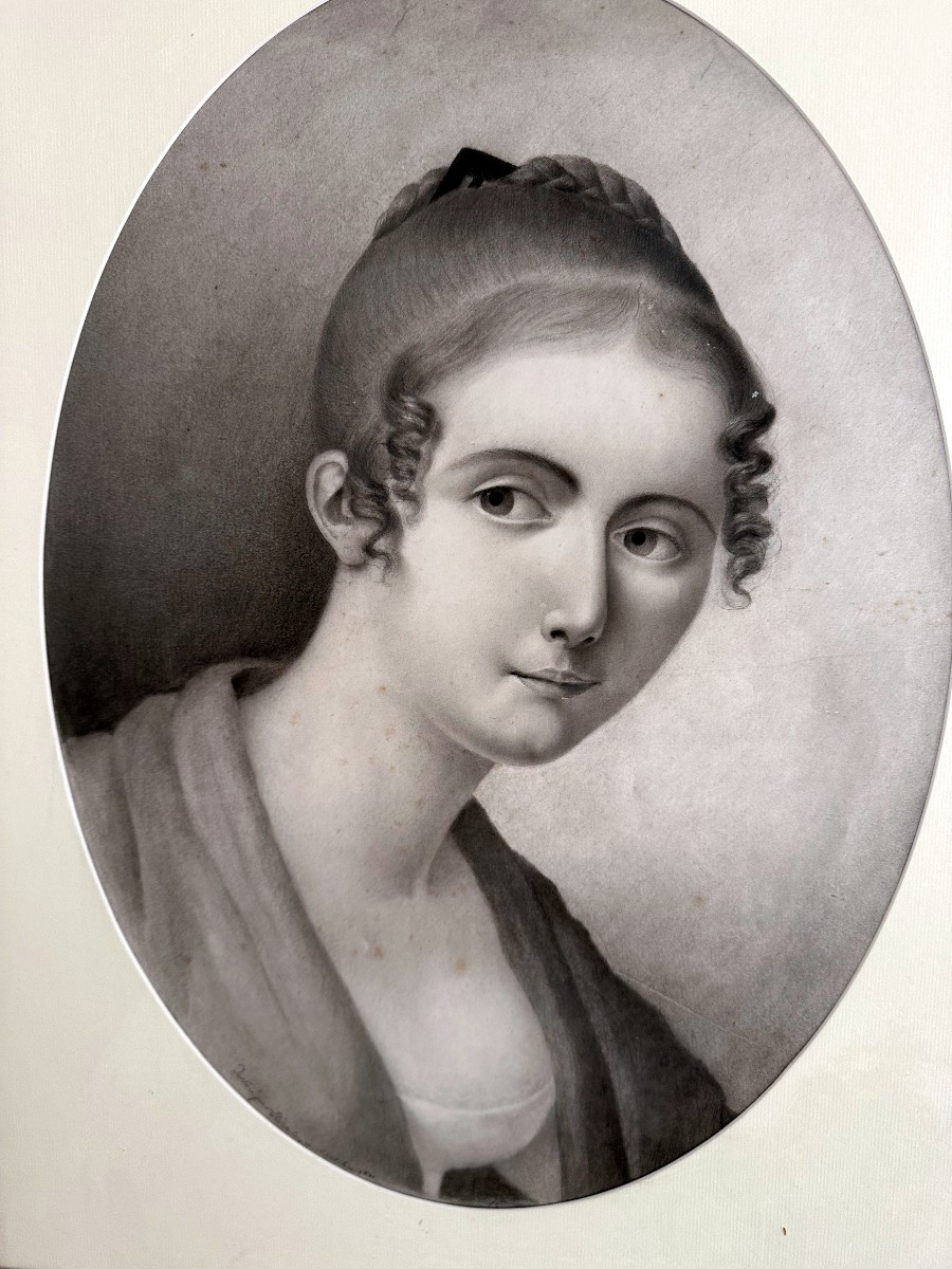 "elisa Roy, Portrait Of A Young Woman, Drawing"