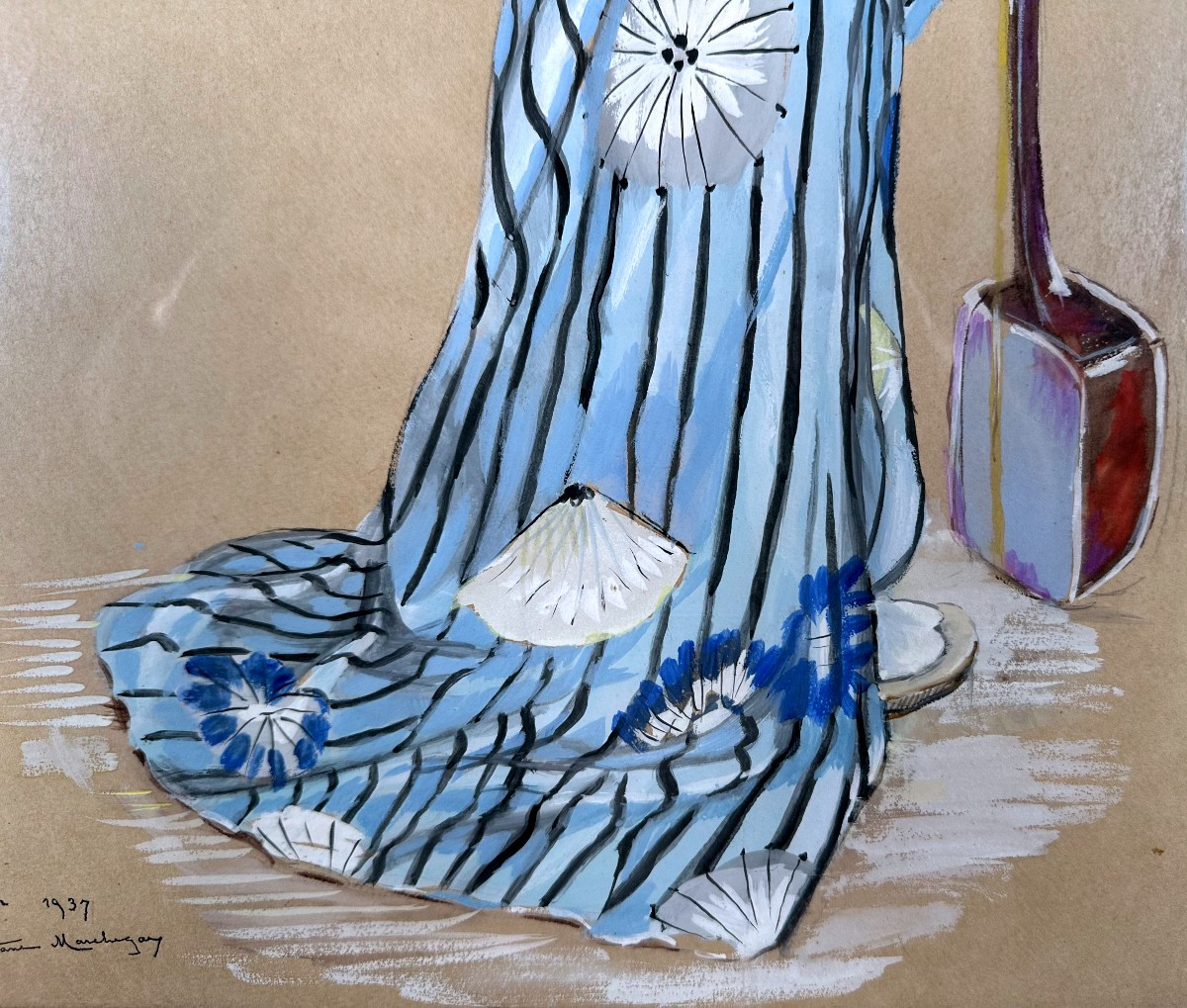 Ivana MARCHEGAY, Portrait de Geisha, Gouache, Tokyo, 1937-photo-6