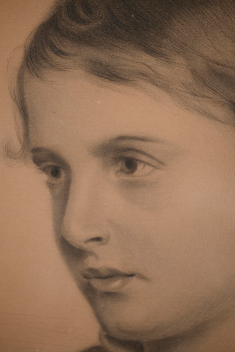 According To Josef Kriehuber, Drawing, Young Schoolboy, Late 19th Century.-photo-4