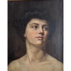 "french School, 19th Century, Bust Of A Young Woman"