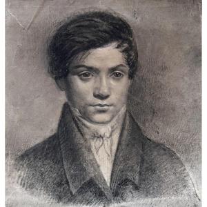 French School Early 19th Century, Portrait Of A Young Man