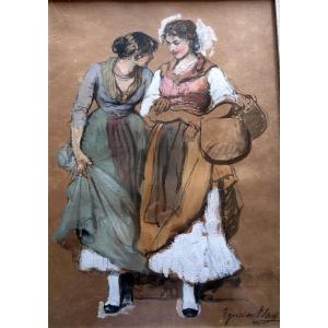 "BLAAS Eugen Alfons de, Gouache et aquarelle"